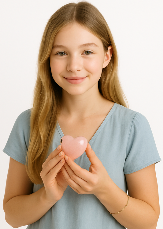 HALO STONE - Heart Rose Quartz