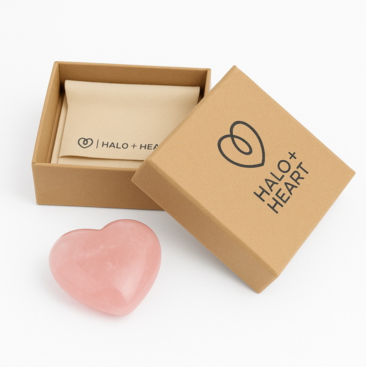 HALO STONE - Heart Rose Quartz